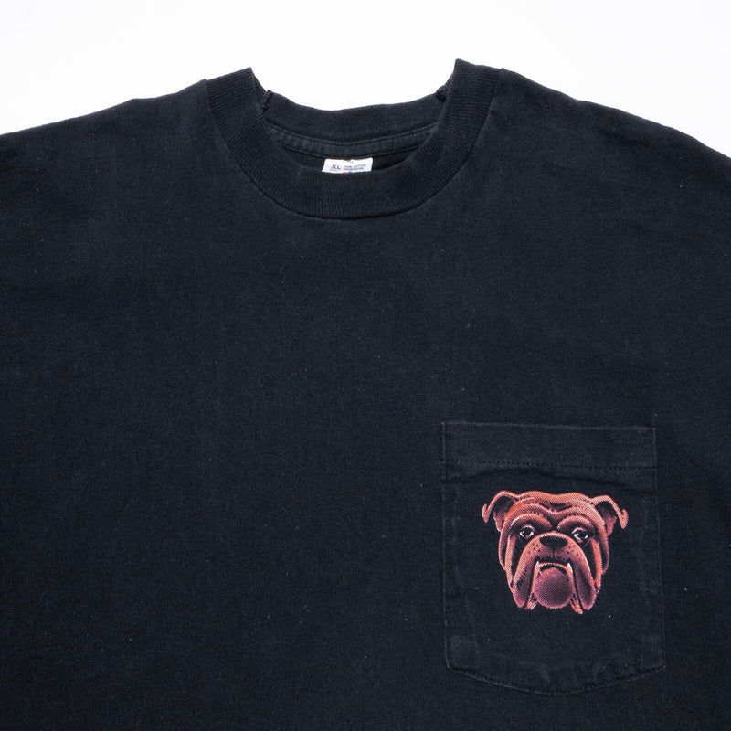 Vintage Red Dog Beer T-Shirt Mens XL 90s Miller Promo Pocket Black Single Stitch