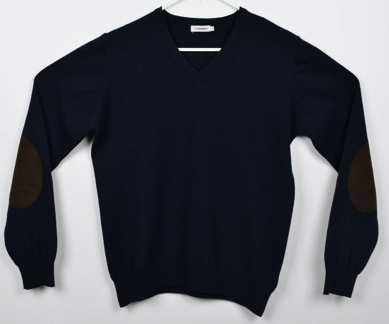 J. Lindeberg Men's Sz Medium? SHRUNK XL 100% Merino Wool Navy Blue Sweater
