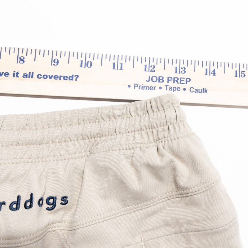 Bird Dogs Shorts Men's Large Classic Khaki Beige Lined 7" Inseam Stretch