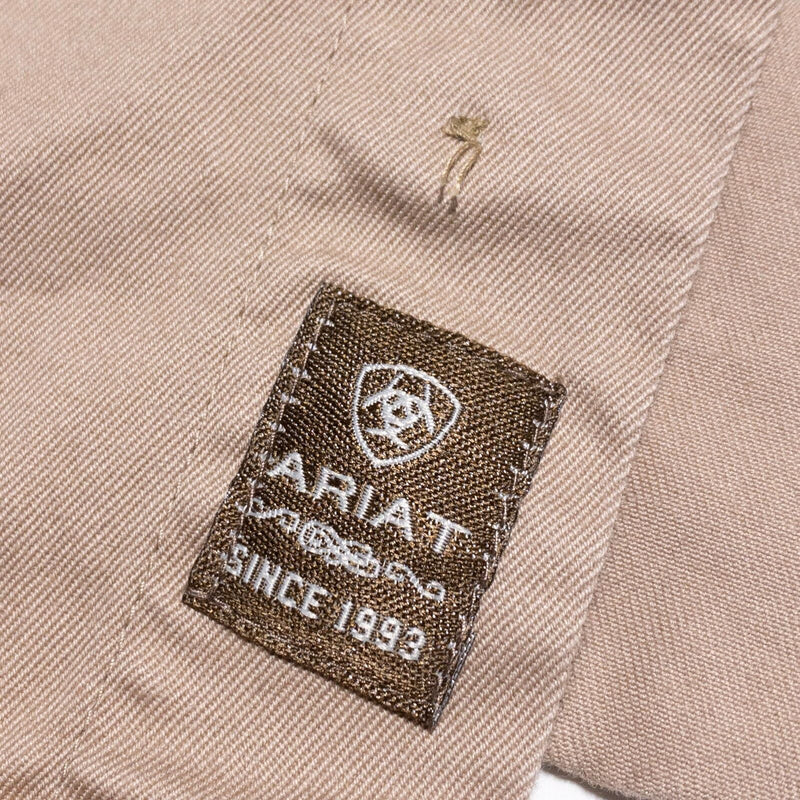 Ariat Shirt Men's Large Western Long Sleeve Button-Down Beige Solid