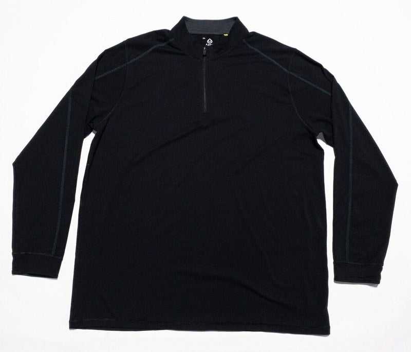 Tasc Bamboo 1/4 Zip Men's 2XL Pullover Top Stretch Solid Black Performance Tech