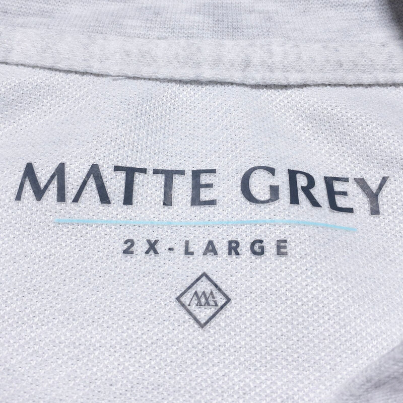 Matte Grey Full Zip Golf Sweatshirt Men's 2XL Light Gray Pebble Beach