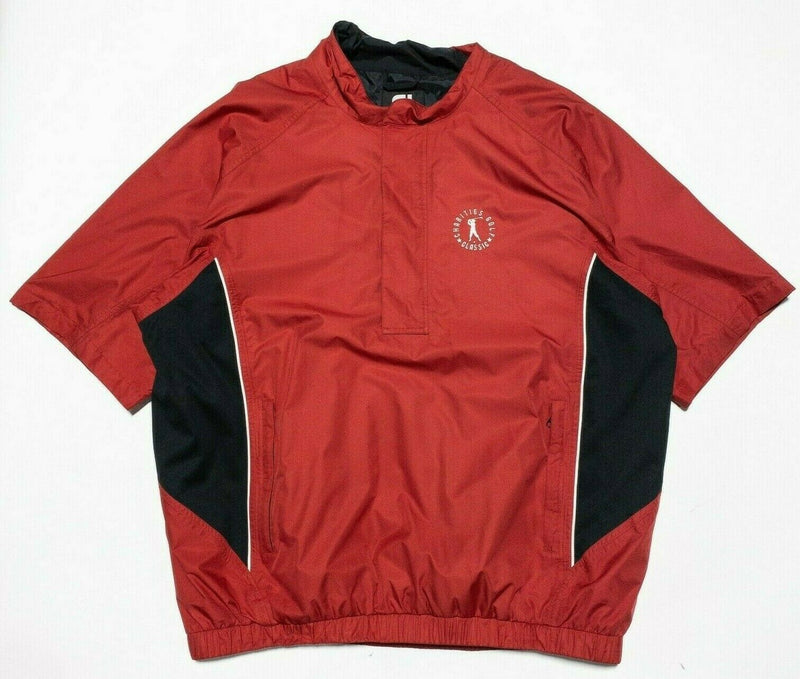 FootJoy DryJoys Windshirt Jacket Golf Red Short Sleeve Wind Rain Men's 2XL