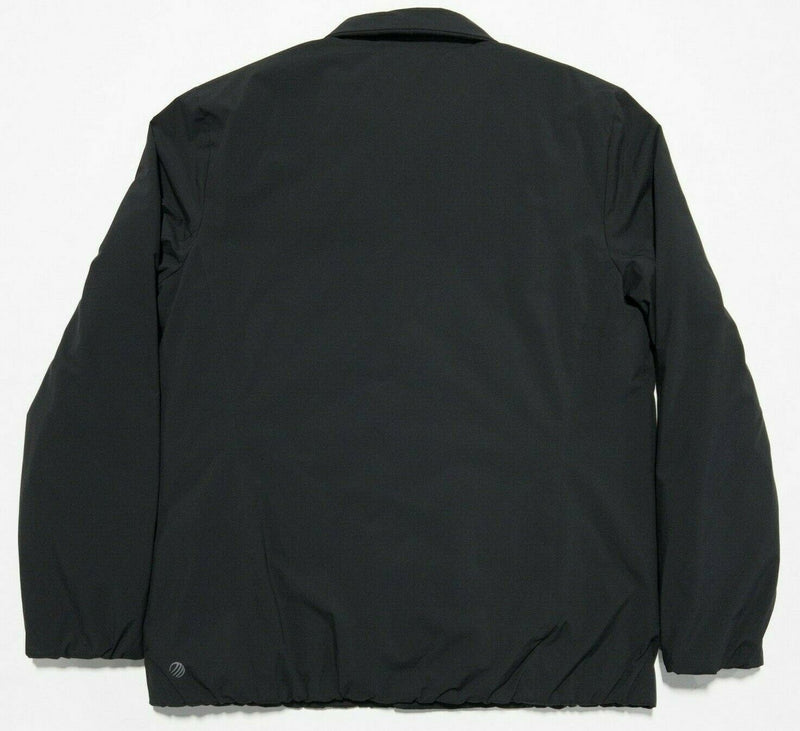 MPG Men's Large Snap-Front Solid Black Quilt-Lined Puffer Shirt Jacket