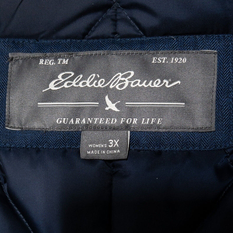Eddie Bauer Goose Down Parka Women's Plus 3X Hooded Jacket Weather Edge Blue