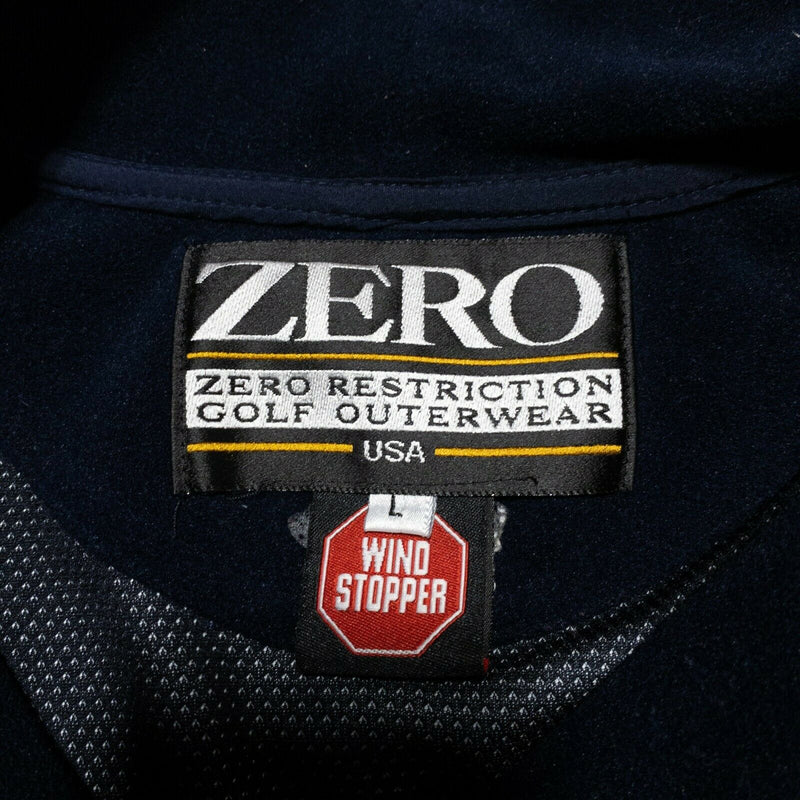 Zero Restriction Gore Wind Stopper Fleece 1/4 Zip Jacket Golf Navy Men's Large
