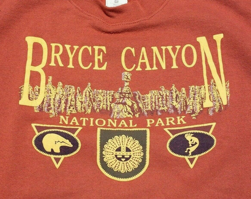 Vintage 90s Bryce Canyon National Park Utah Red Crew Sweatshirt Men's 2XL