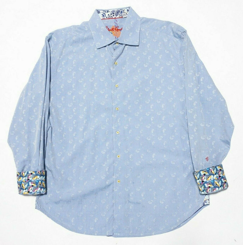 Robert Graham 2024 XXL Blue Flip Cuff Long Sleeve Shirt