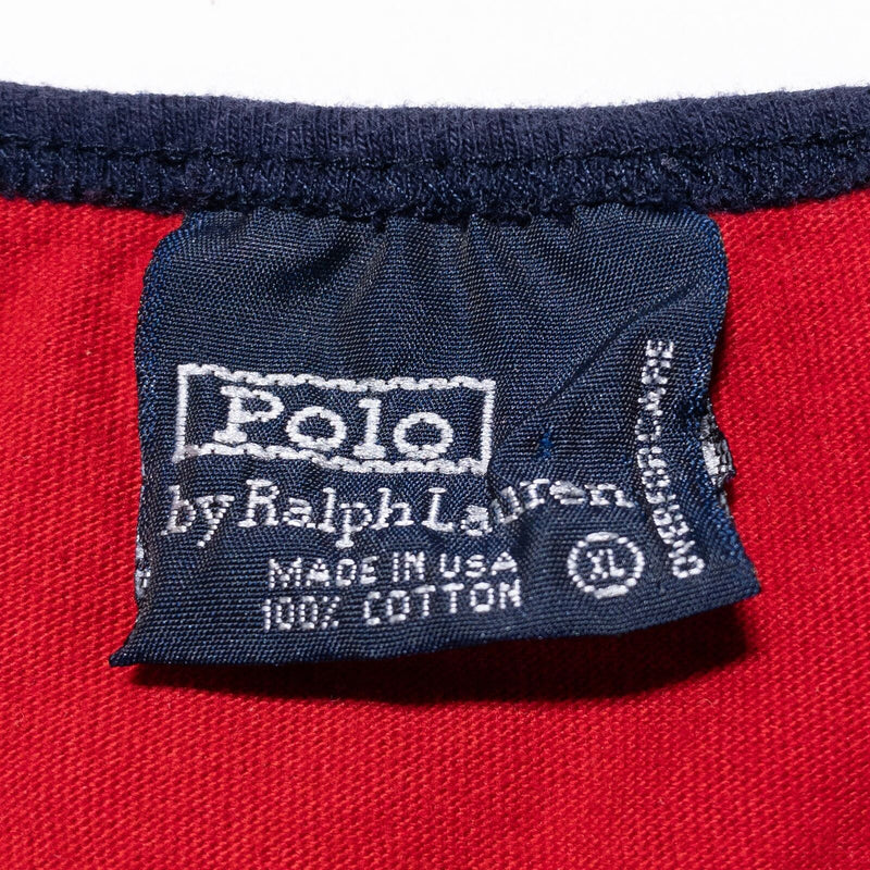 Vintage Polo Ralph Lauren Tank Top Men's XL Spell Out Red 90s Made in USA '67