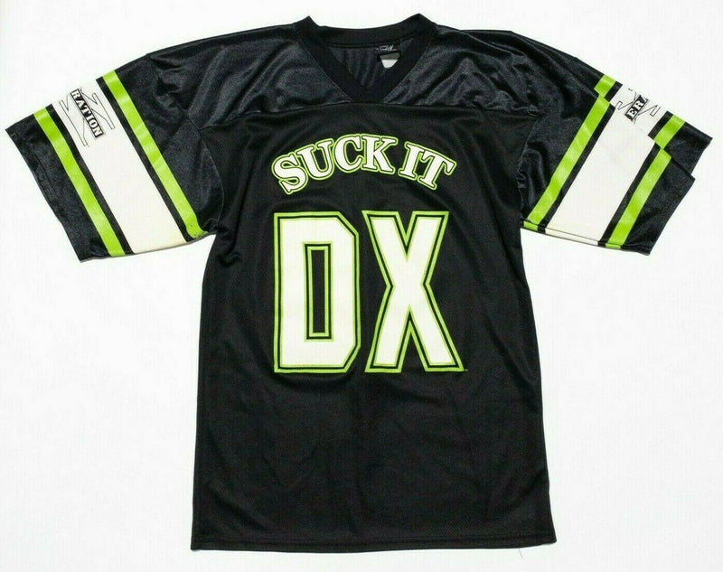WWE Degeneration X Suck it DX 69 Football Jersey 90s Black Lime Green Fits S/M
