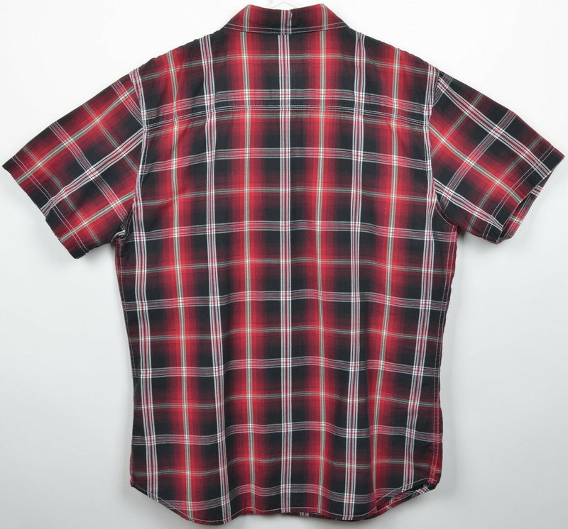 Harley-Davidson Men's Large Snap-Front Red Plaid HDMC "1" Biker Garage Shirt