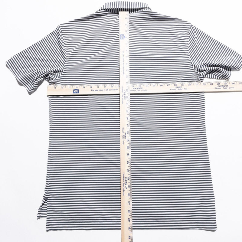 Peter Millar Summer Comfort Polo Medium Men's Shirt Gray Striped North Shore CC