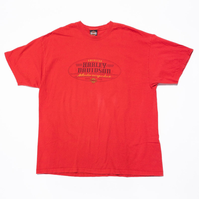 Harley-Davidson Logo T-Shirt Men's 2XL Red American Double Sided New Mexico Y2K