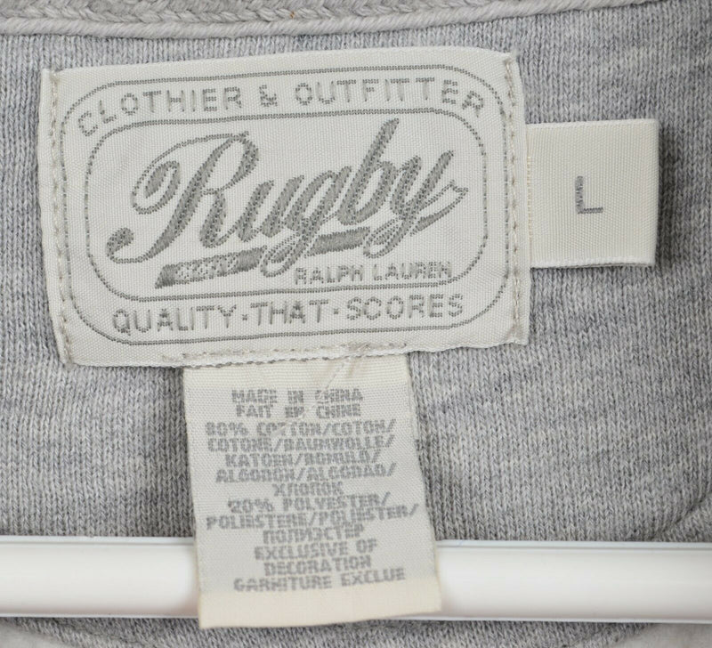 Rugby Ralph Lauren Men's Large Shawl Collar Heather Gray Button Cardigan Sweater