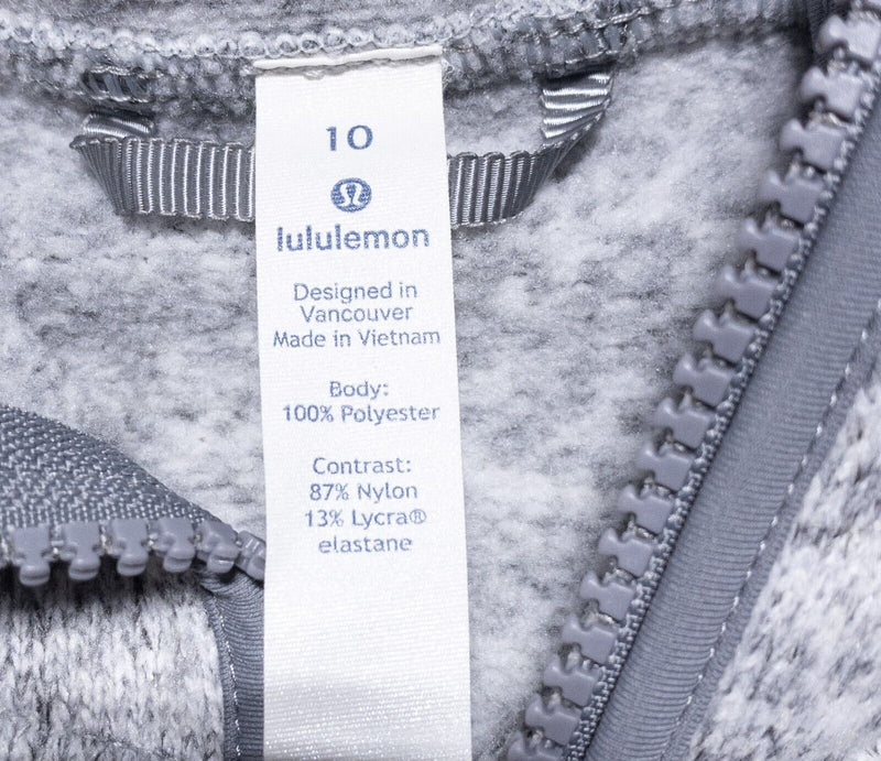 Lululemon Fleece Jacket Womens 10 Half-Zip Hooded Gray Fleece & Thank You