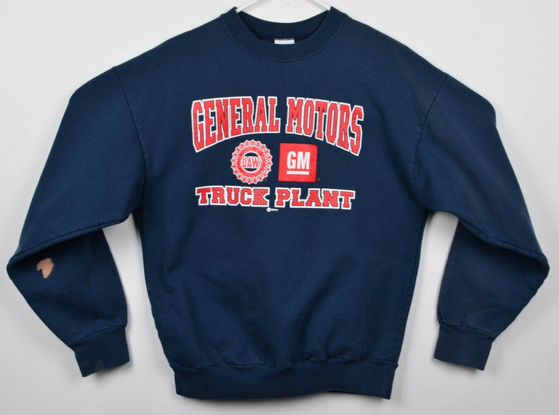 Vtg 90s Union Men's Sz Small General Motors Truck Plant USA Blue UAW Sweatshirt