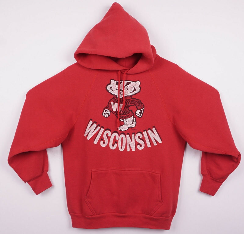 Vintage 1986 Wisconsin Badgers Men's Medium? Discus Red Heavyweight Hoodie