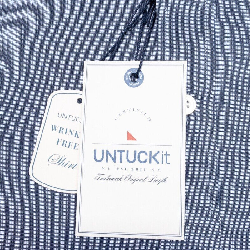 UNTUCKit XXL Shirt Men's Long Sleeve Wrinkle Free Blue Cesare Business Casual