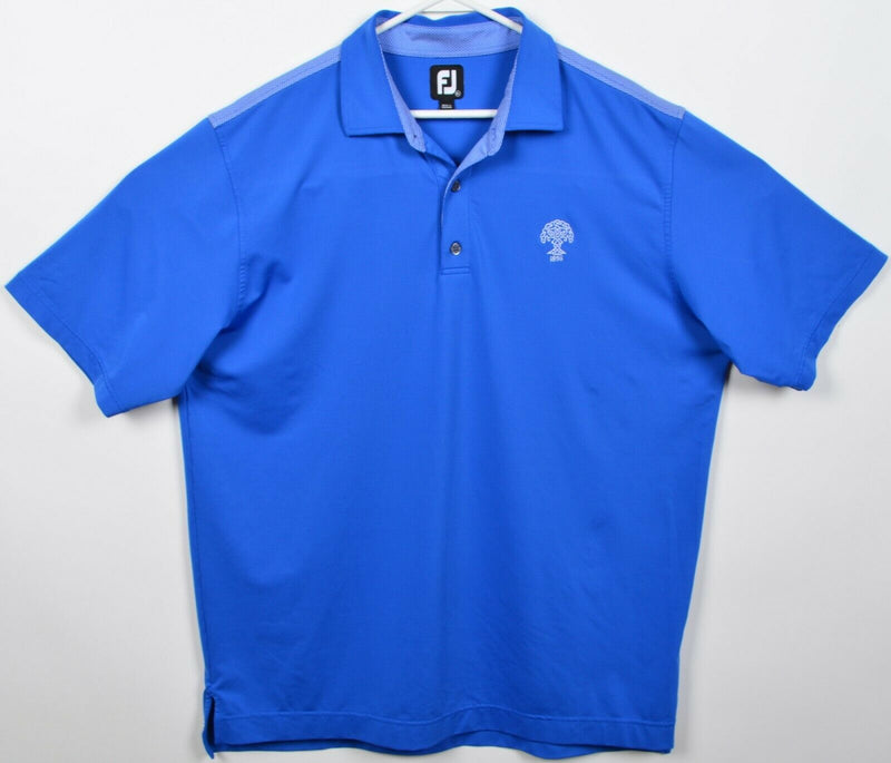 FootJoy Men's XL Solid Blue Geometric Accent FJ Golf Wicking Polo Shirt