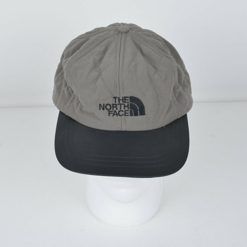 Vtg The North Face Men's Sz Large/XL Gray Black Quilted Logo Made in USA Hat
