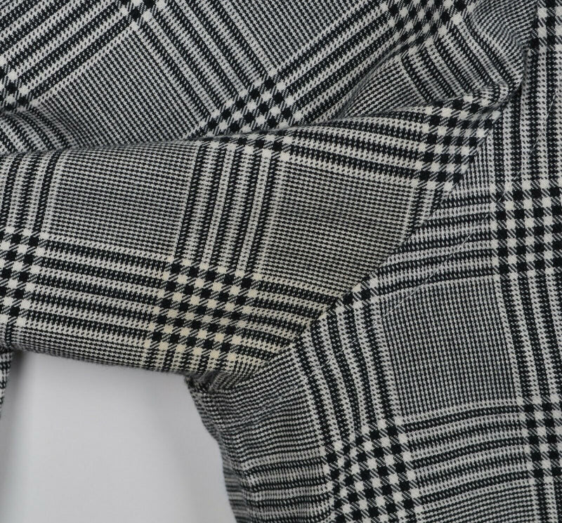Viyella Men's XL Cotton Wool Blend Houndstooth Plaid Button-Down Flannel Shirt