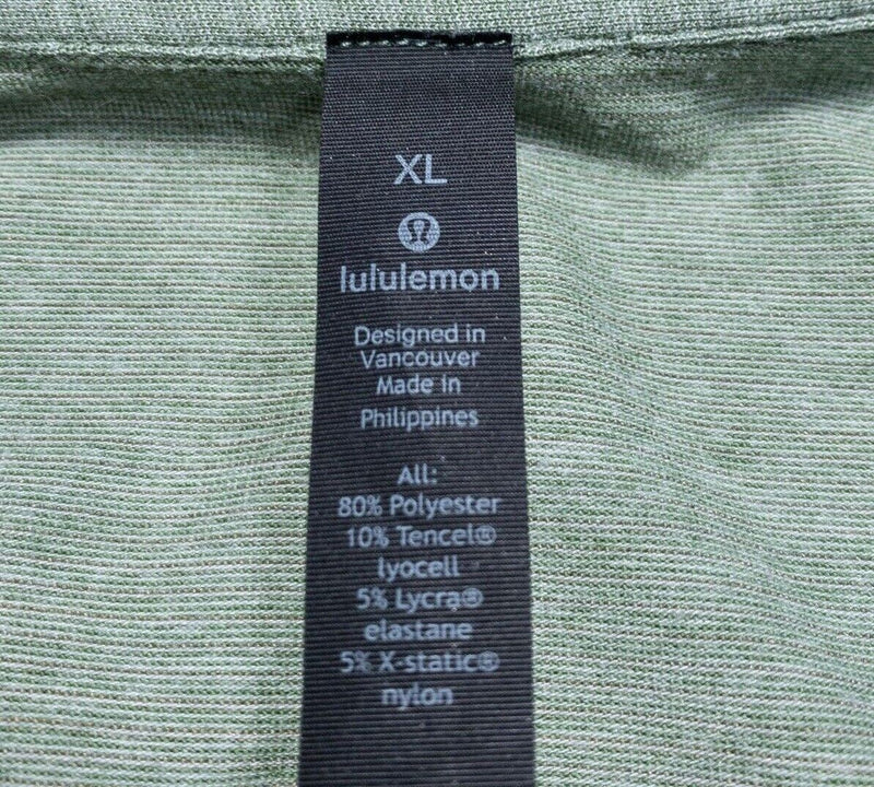 Lululemon Polo Shirt XL Men's Heather Green Short Sleeve Athleisure Soft Stretch
