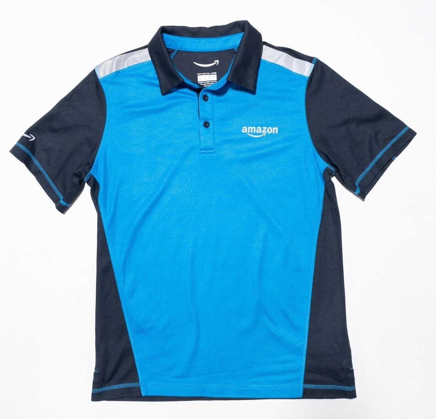 Amazon Delivery Driver Uniform Medium Men's Polo Shirt Blue Reflective