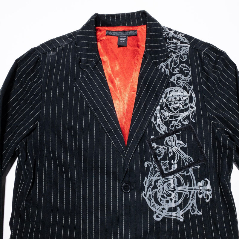 Our Silent Procession Blazer Jacket Men's Fits S/M Tag XL Black Skull Crossbones