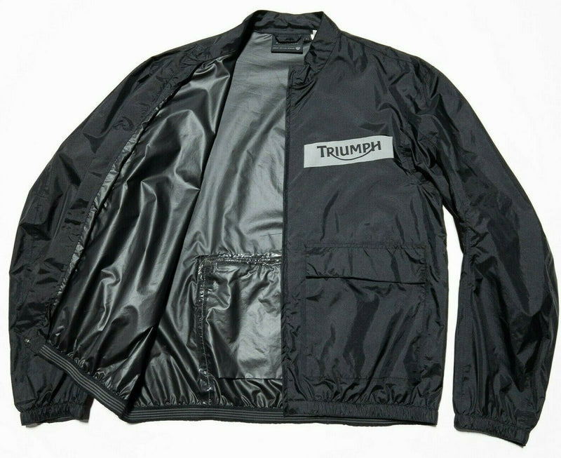 Triumph Motorcycles Rain Jacket Biker Riding Black Reflective Men's XL