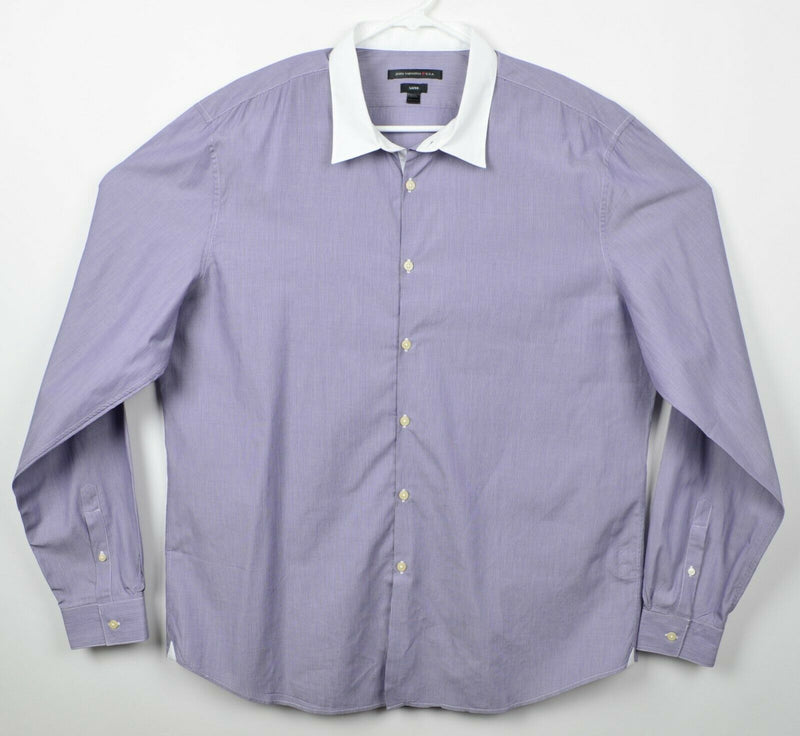 John Varvatos USA Men's 2XL Luxe Purple Striped Flip Cuff Button-Front Shirt