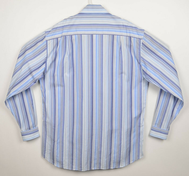 Paul & Shark Yachting Men's XLT Blue White Striped Italy Button-Down Shirt