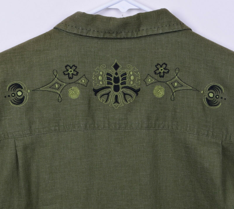 Patagonia Rhythm Men's Large Hemp Blend Embroidered Full Zip Long Sleeve Shirt