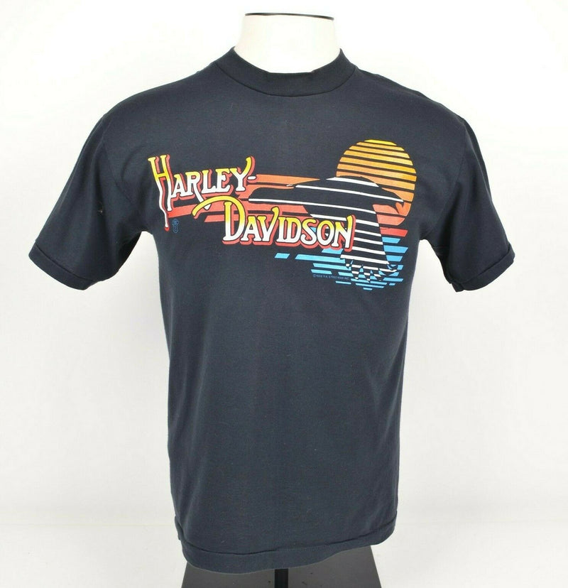 Vintage 1988 Harley-Davidson Men's Sz Large Eagle Sunrise Scotland 50/50 T-Shirt