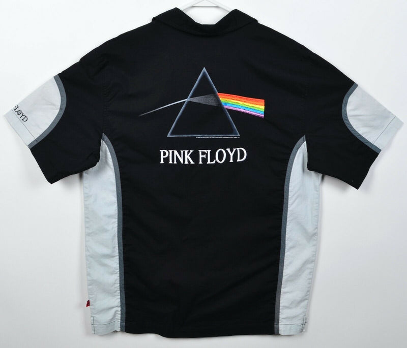 Pink Floyd Men's Large Dark Side of the Moon Black White Button-Front Shirt