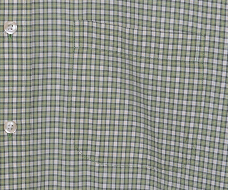 Brooks Brothers Men's XL Green Yellow Plaid Short Sleeve Button-Down Shirt