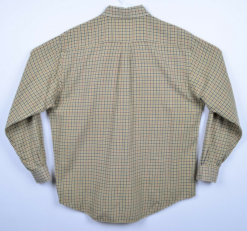 Brooks Brothers Men's Large Brooks Flannel Wool Blend Tan Shepherd Check Shirt