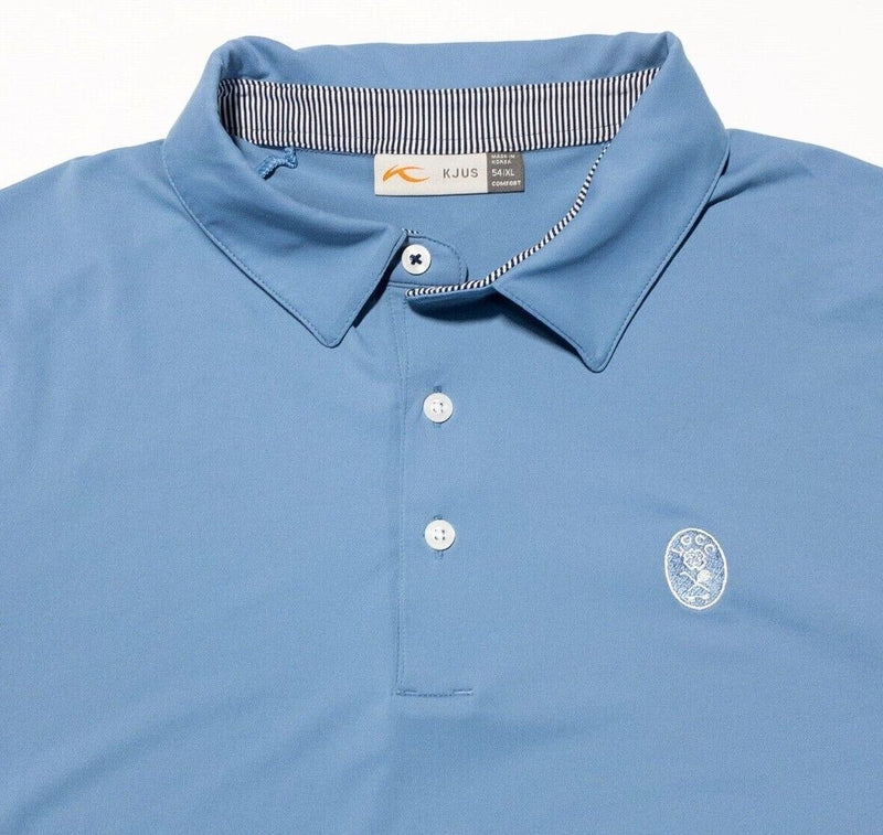 KJUS Golf Polo XL Men's Wicking Soren Solid Blue Wicking Stretch Performance