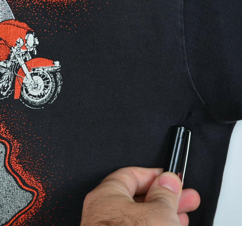 Vintage 80s Harley-Davidson Men's Sz Large Eagle Distressed Double-Sided T-Shirt