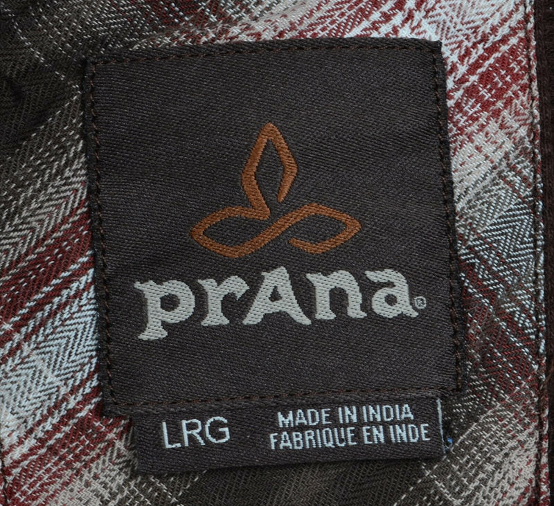 Prana Men's Sz Large Snap-Front Thermal Lined Plaid Long Sleeve Shirt Jacket