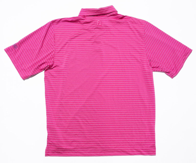 FootJoy Golf Shirt Men's Large Hot Pink Striped Wicking Performance Polo