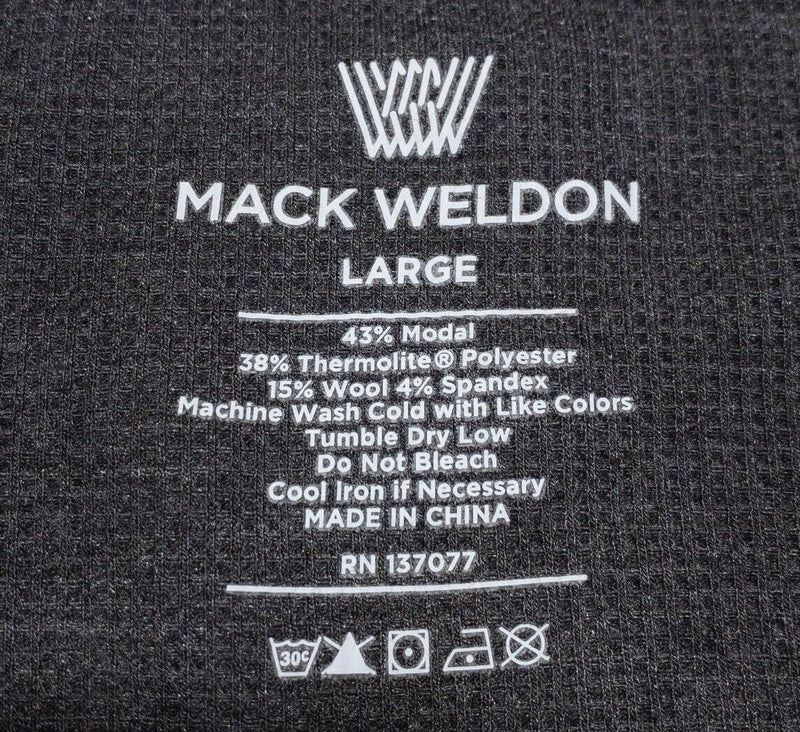 Mack Weldon Thermal Large Men Shirt Waffle-Knit Gray Thermolite Wool Long Sleeve