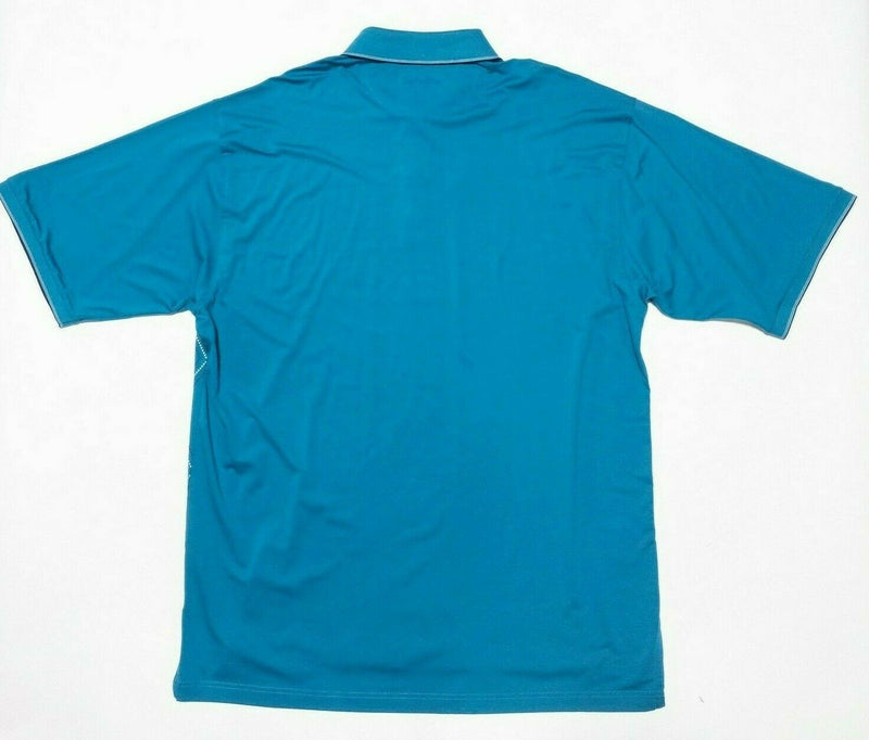 Bobby Jones Polo Shirt 2XL Men's Blue Argyle Diamond Cotton Blend Short Sleeve