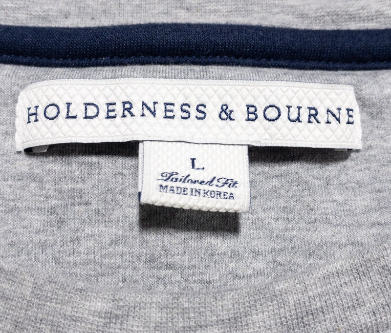 Holderness & Bourne Sweatshirt Men's Large Long Sleeve Gray Golf Crewneck