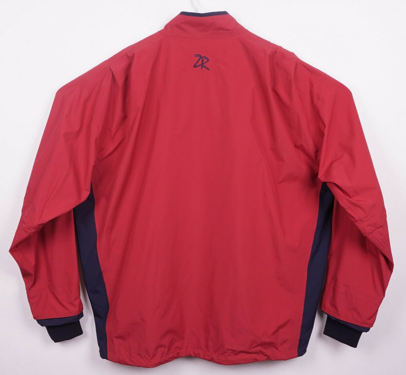 Zero Restriction Men's 2XL Packable Waterproof Red Full Zip Rain Golf Jacket