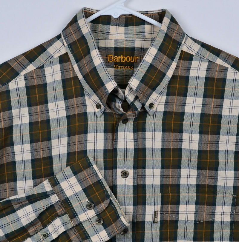 Barbour Tartans Men's XL Brown Multi-Color Tartan Plaid Button-Down Shirt
