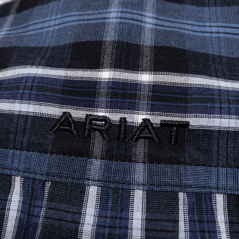 Ariat Pro Series Shirt Men's Small Blue Plaid Long Sleeve Western Rodeo