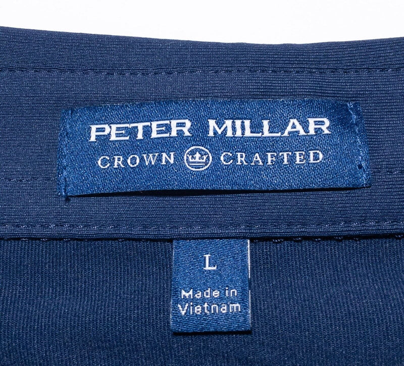 Peter Millar CNBC News Golf Polo Large Mens Shirt Crown Crafted Performance Blue