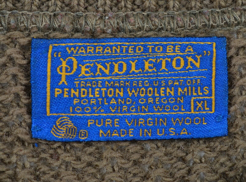 Vintage 80s Pendleton Men's XL Wool Pheasant Embroidered Hunting Knit Sweater