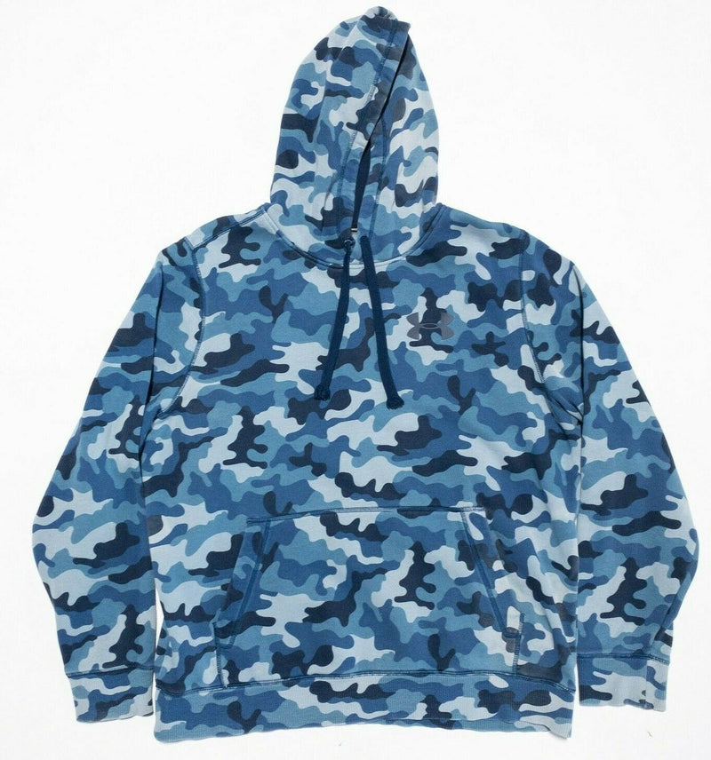 Under Armour Camo Hoodie Men's Medium Loose Blue Pullover Camouflage