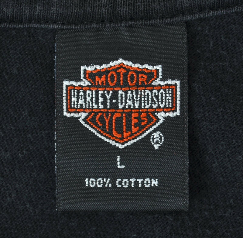 Vintage 90s Harley-Davidson Men's Sz Large Eagle Flames Double-Sided T-Shirt